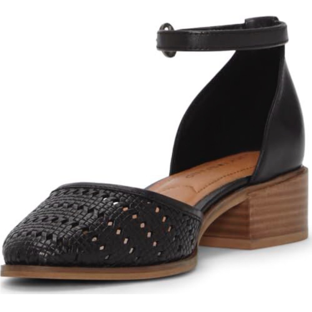 Lucky Brand “Maliya” Ankle Strap Woven Toe Block Heel – Size 10 – NEW